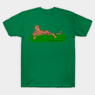 African cheetah, endangered animal in the world T-Shirt
